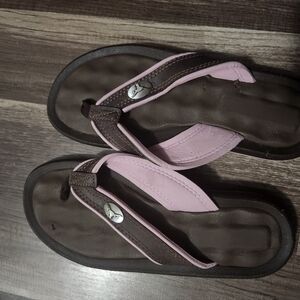 TEXAS Longhorn Pink and Brown Flip Flops size 6 Worn Once